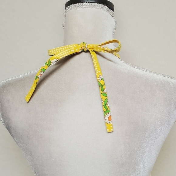 Rare Vintage 1960s Sears JR Bazaar Mod Yellow Checkered Daisy Full Apron Bikini - Picture 11 of 16